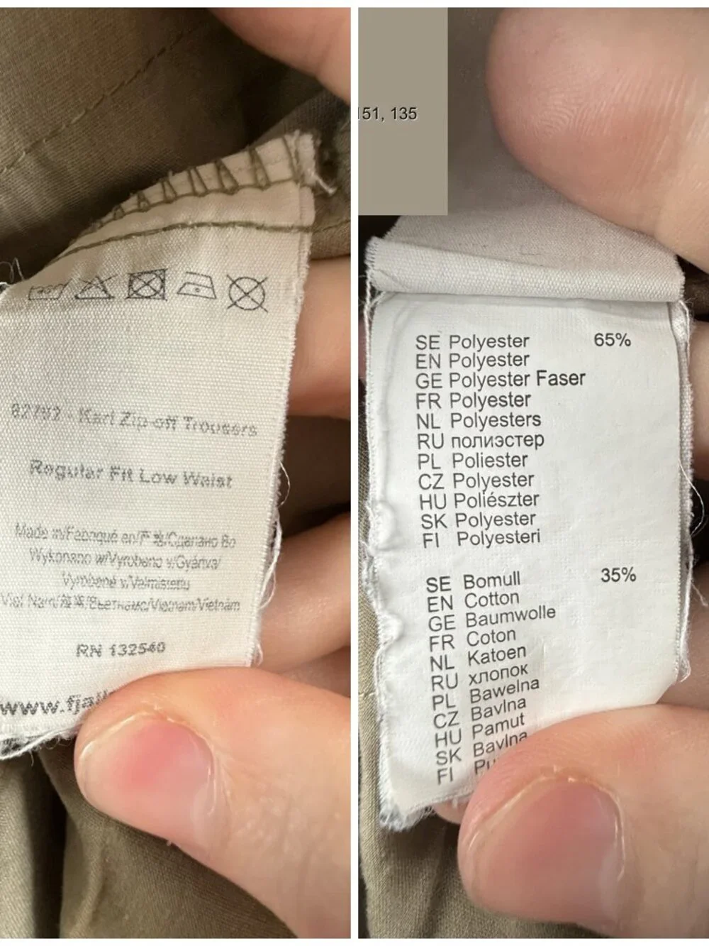 Fjallraven Karl Zip Off Regular Low Convertible Hiking Pants US 37 ACTL 38X32